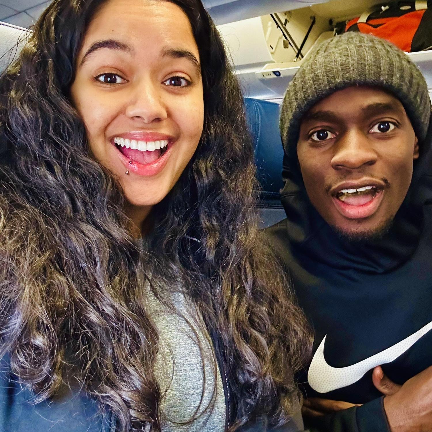 Our first time on a plane together
