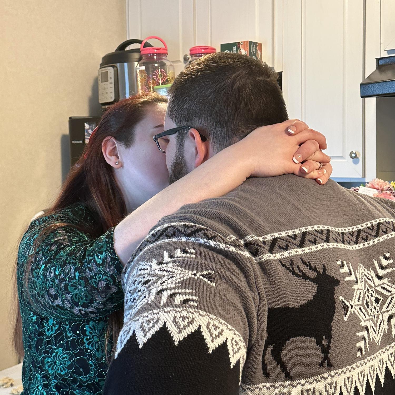 Candid (mostly) engagement photos while making Christmas cookies!