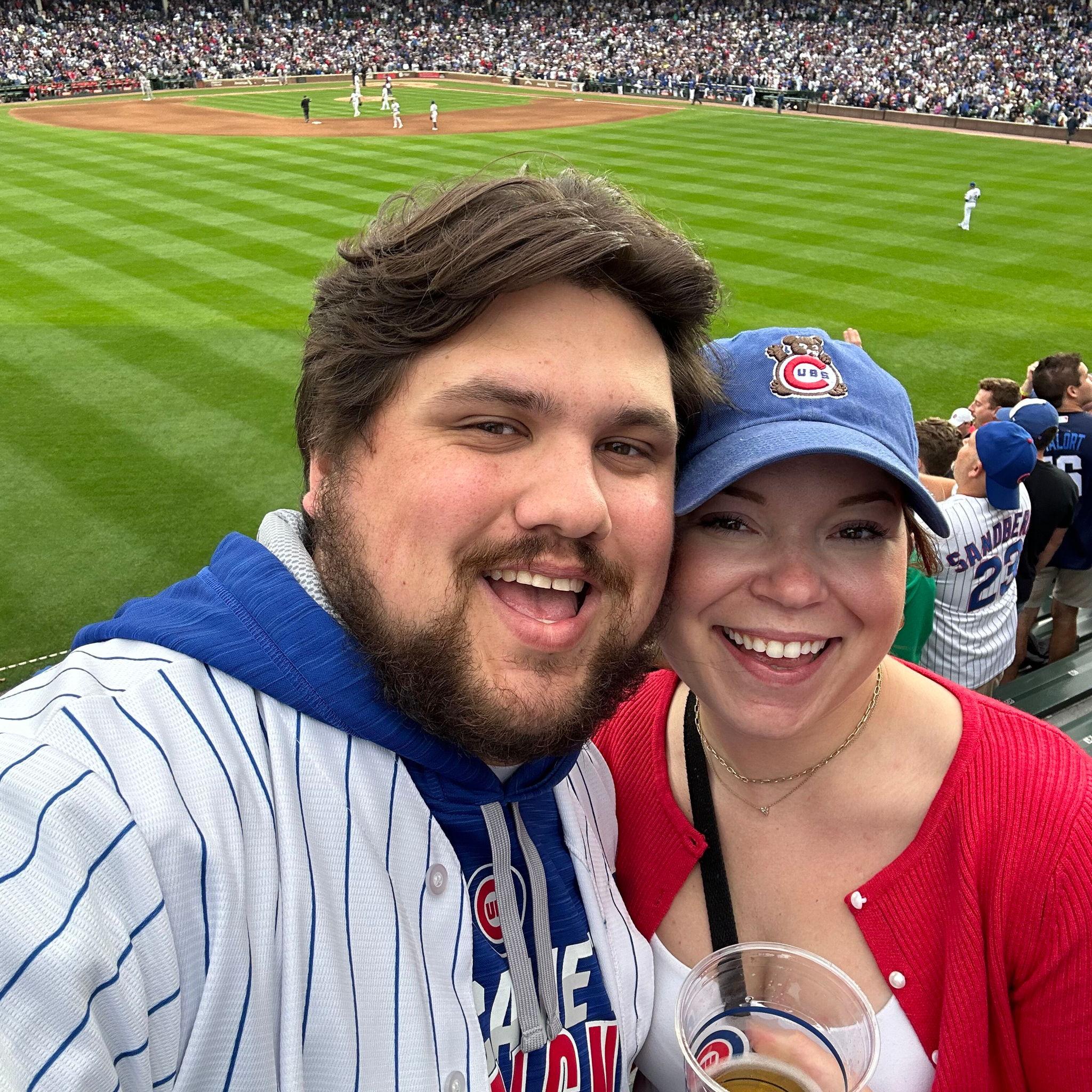 Hannah's first time in the bleachers!