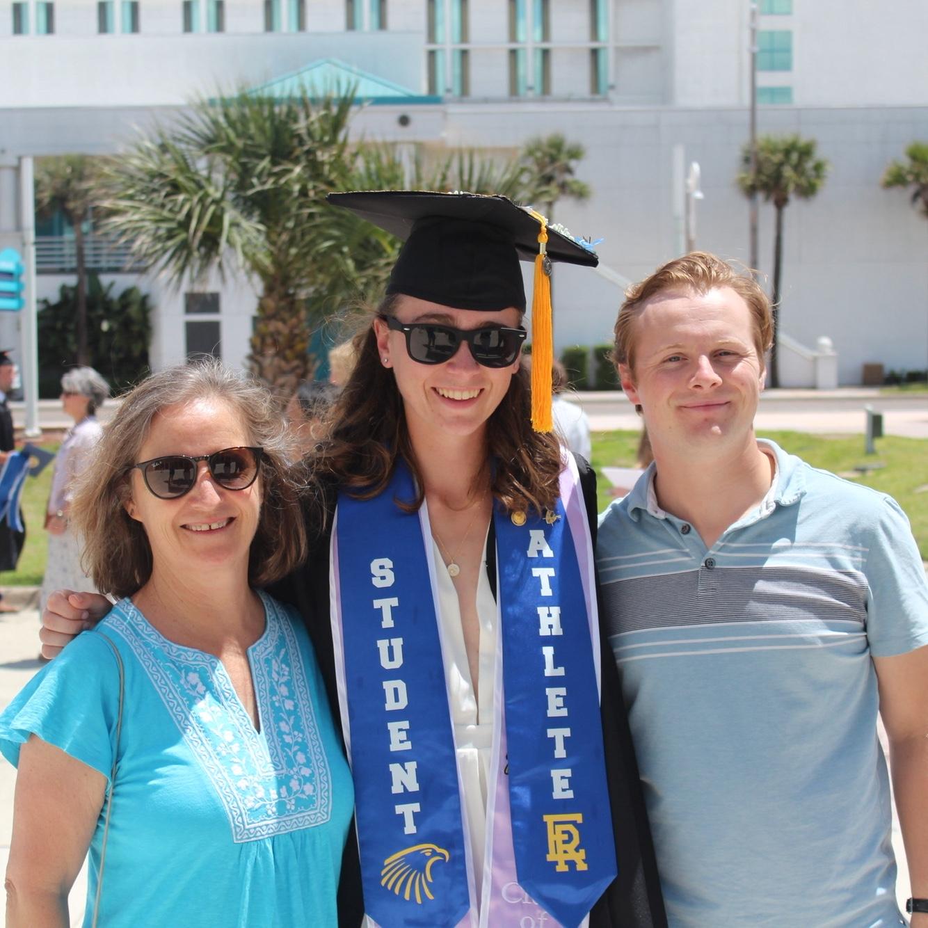 Sean and his mom (who flew into Florida) at Kristen's college graduation. (May 2024)