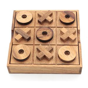6 - 5 years - BSIRI TicTacToe Classic Board Games Noughts and Crosses Family Brain Teaser Puzzle Coffee Table For Adults And Children All Ages