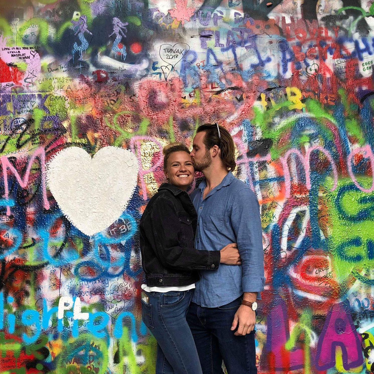Lennon Wall in Prague, Czech Republic