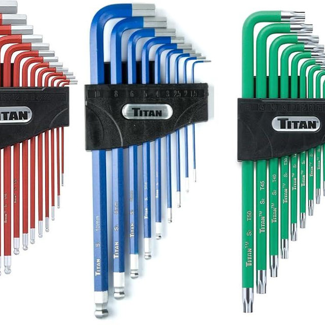 Titan 12763 35-Piece Star, Metric, and SAE Hex Key Set