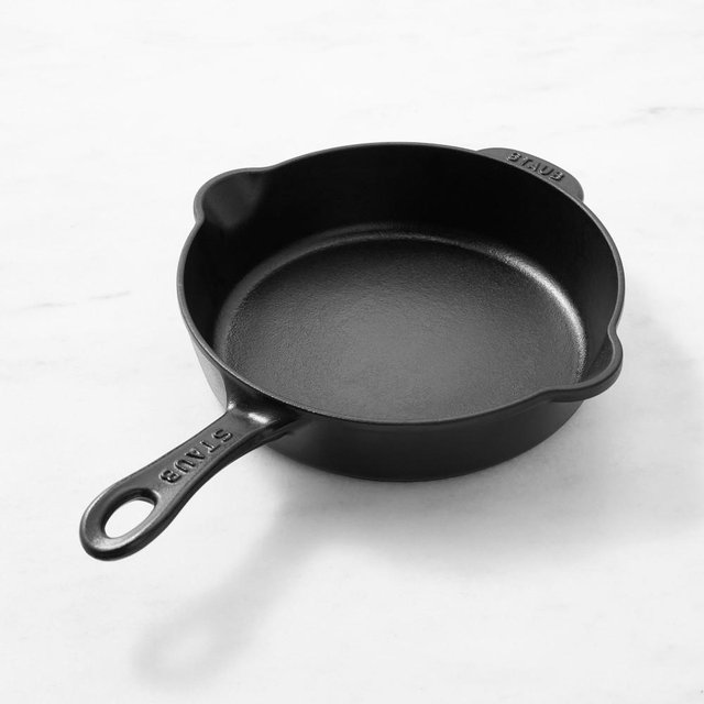 Staub Enameled Cast Iron Traditional Deep Skillet, 8 1/2", Matte Black