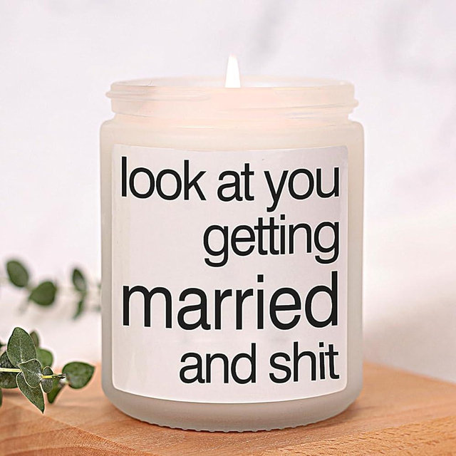 Funny Bridal Shower Gifts Wedding Gifts Lavender Scented Candles Bride Gifts Wedding Gifts for Couples 2024 Bridesmaid Proposal Gifts 50th Wedding Bride to be Gifts - 8oz Soy Wax