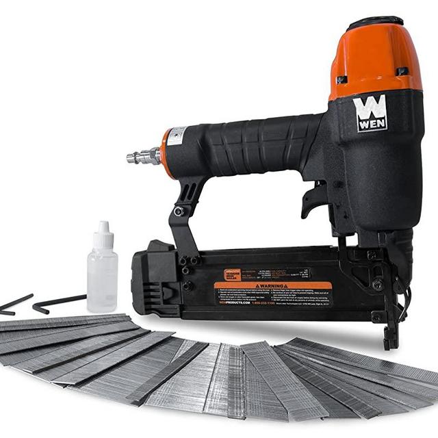 WEN 61721 18-Gauge 3/8-Inch to 2-Inch Pneumatic Brad Nailer with 2000 Nails