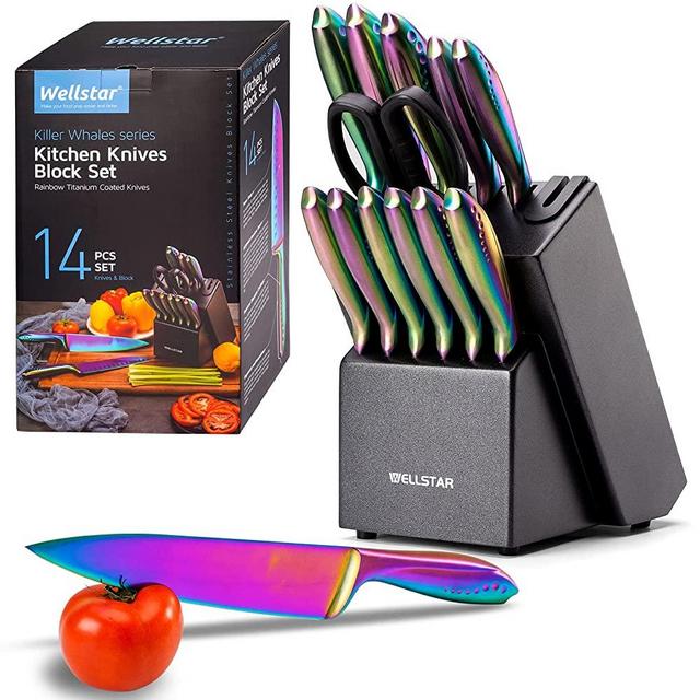 JN Iridescent Stainless Steel 20-Piece Cookware Set - with Kitchen Utensils and Tools