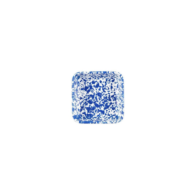 Splatter Small Square Tray in Blue, Set of 4