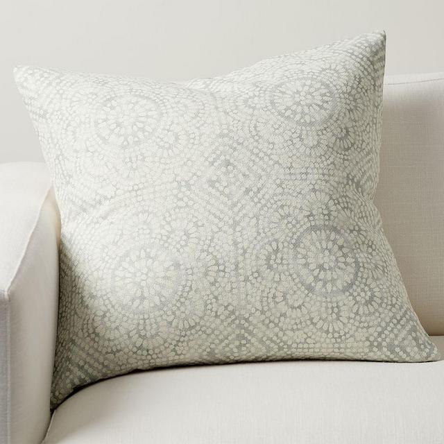 Slate Printed Pillow Cover, 22" x 22", Chambray