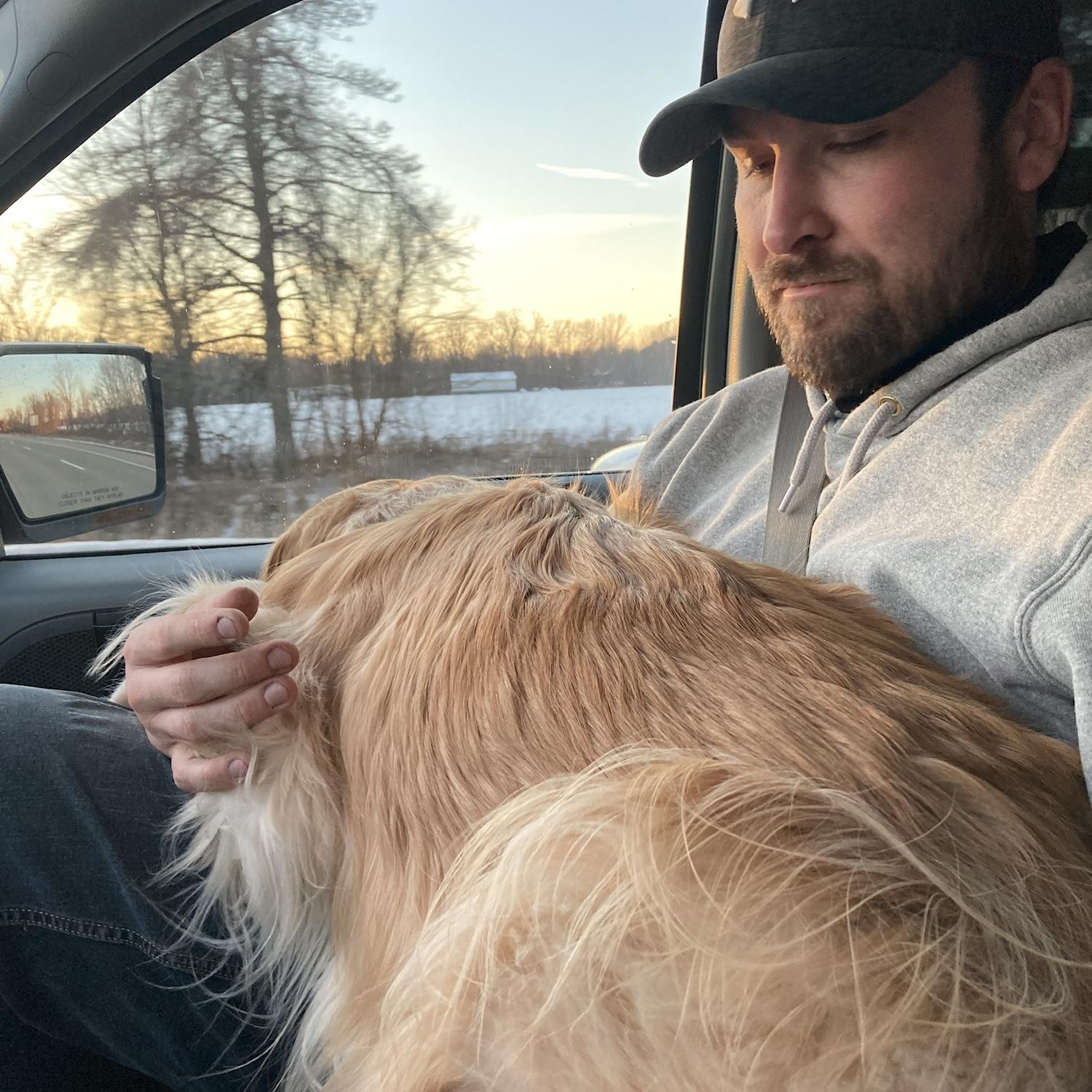 Our nephew Theo, the small lap dog