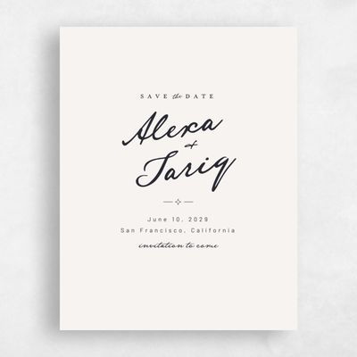 Beige Wedding Save the Date - Finnian Portrait