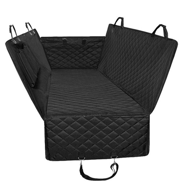 Honest Luxury Quilted Dog Car Seat Covers with Side Flap Pet Backseat Cover for Cars, Trucks, and Suv's - Waterproof Nonslip Diamond Pattern Dog Seat Cover Black Large (57''Wx60''L)