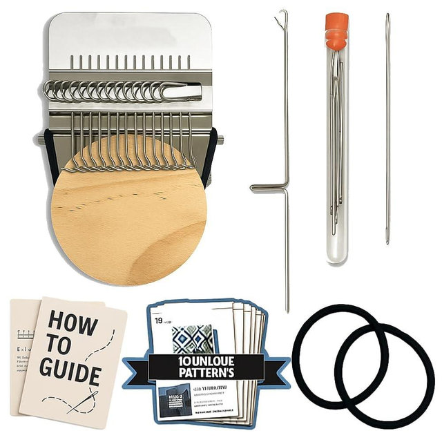 Czmntls PatchMaker 2.0 Kit - Darning Loom Kit for Beginners - Works on Denim, Jeans, Sweaters, Towels & More - Repair Clothes & Fabric Holes Up to 2 Inches Wide (14 Hooks)