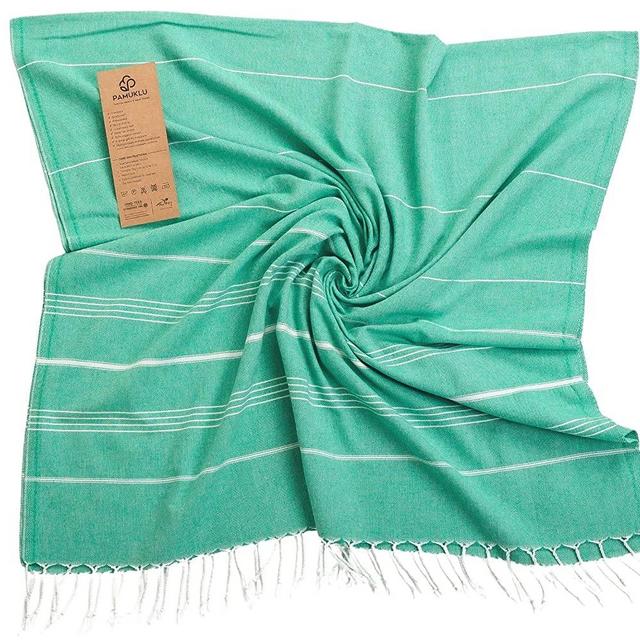 PAMUKLU Cloud Oversized Towels - Pure Turkish Cotton, Quick Dry, Sand Proof Soft Towel, Travel Camping Blanket Extra Large Body Wrap Bath Mats Beach Towel Set Hand Towels for Bathroom (Aquamarine)