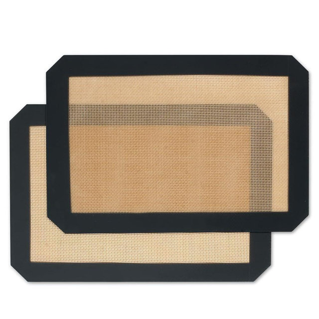 Silicone Baking Mat,Silicone Mat,2 Pack Reusable Non-Stick Baking Mat,Food Safe Silicone Mats for Baking, Oven Baking Sheet for Making Cookies, Macaroons, Bread,(16.5"L x11.6"W)