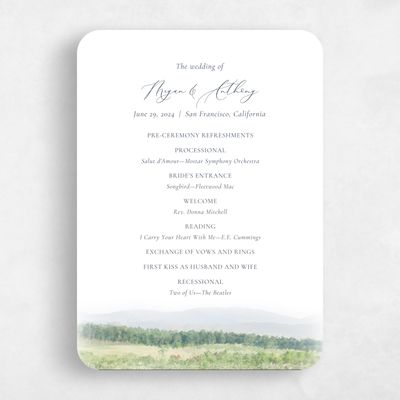 White Rounded Wedding Program - Meadowlark