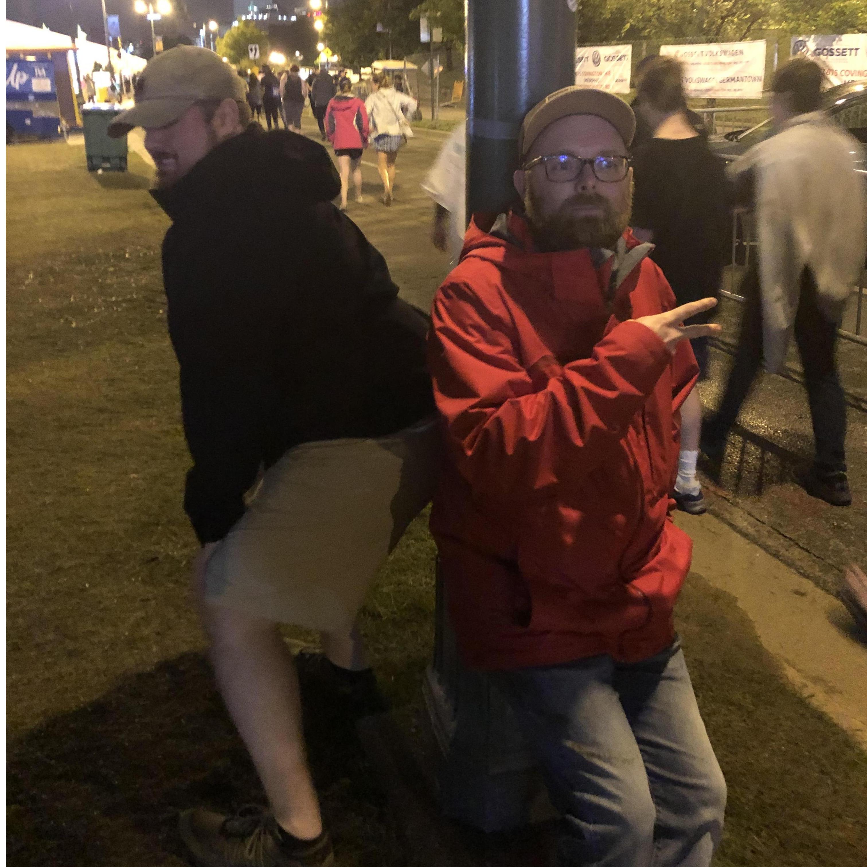 Being goobers at Memphis Music Fest with Justin