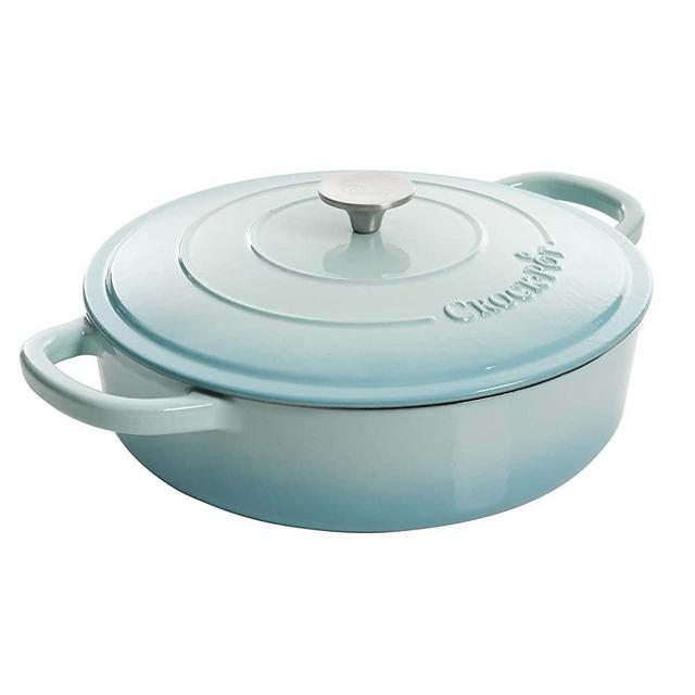 Crock Pot Artisan Enameled Cast Iron Braiser W/Lid, 5-Quart, Aqua