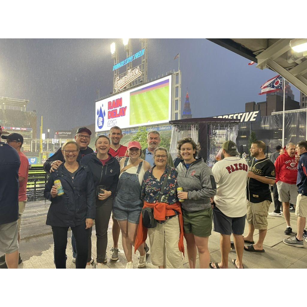 The whole families first meeting at a Guardian's game in Cleveland