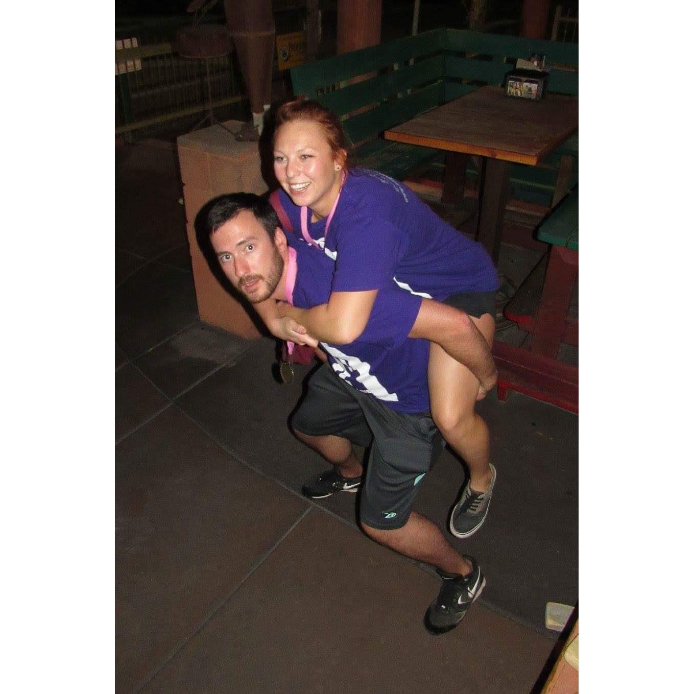 Celebrating after we won a kickball championship