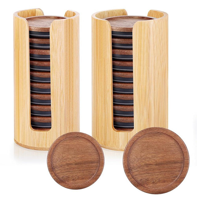 AFOROEOA 2 Pack Mason Jar Lid Organizer (Wide Mouth & Regular Mouth) Bamboo Ball Jar Wooden Storage Accessories for Home Kitchen Organization & Tumbler Lids, Fit Mason/Canning/Bamboo Lids