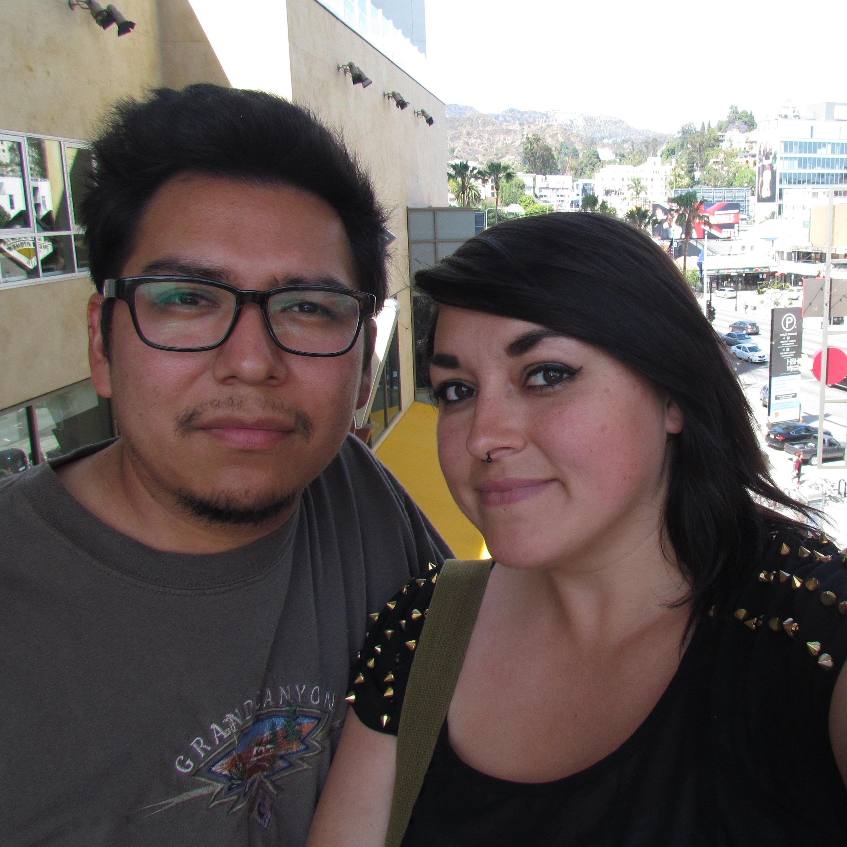 Our first road trip. The Hollywood sign is behind us, but you can't see it.