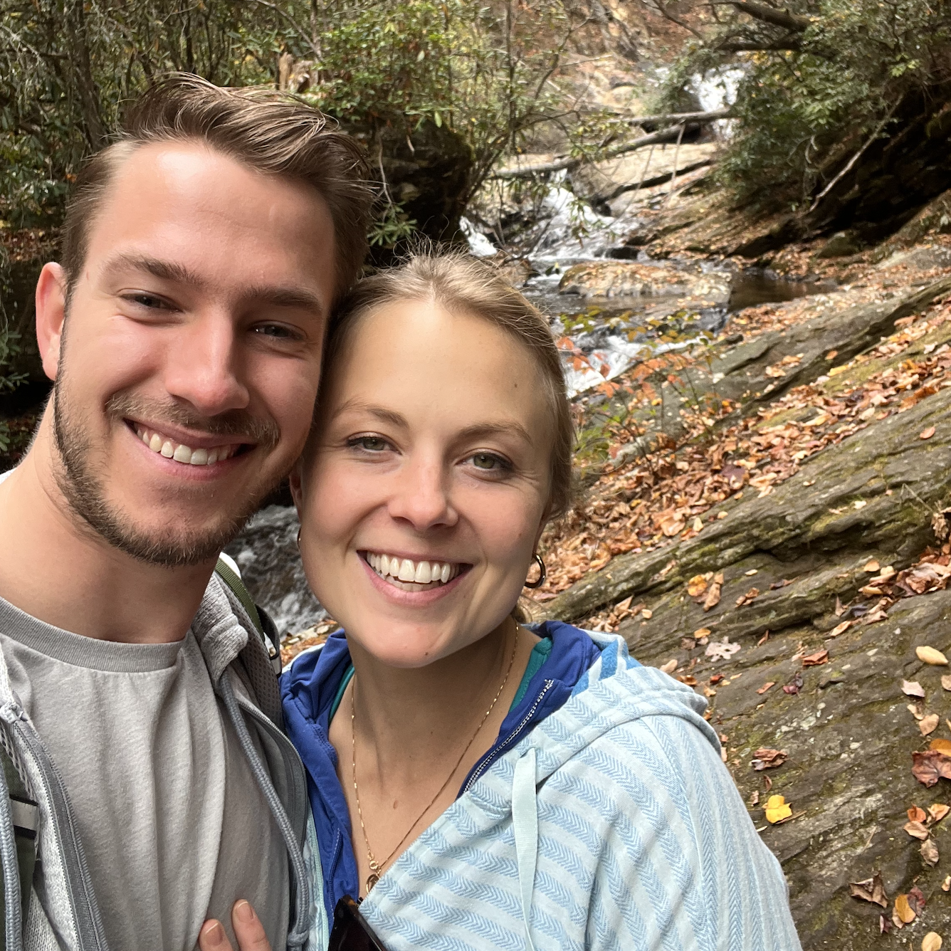 Hiking in Helen, GA! We spent months going back and forth on the weekends to be together in Mohnton or Atlanta.