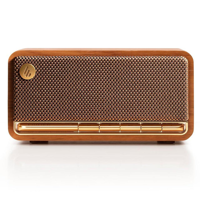 Edifier Retro Wood Bluetooth Speaker,Wireless Portable Speakers with 20W Stereo Sound,Vintage Decor Speaker with AUX,USB Soundcard,Micro SD Brown