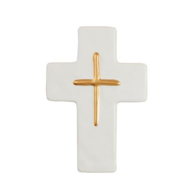 Ceramic Gold Thin Cross