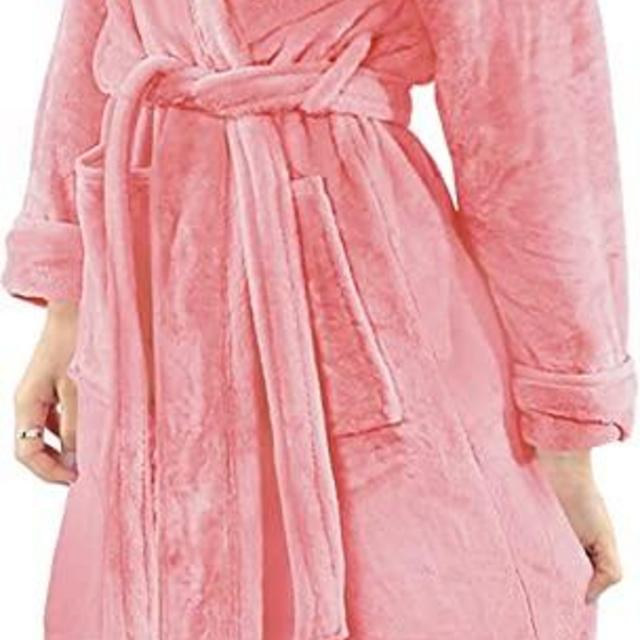 NY Threads Women Fleece Shawl Collar Bathrobe - Plush Long Robe