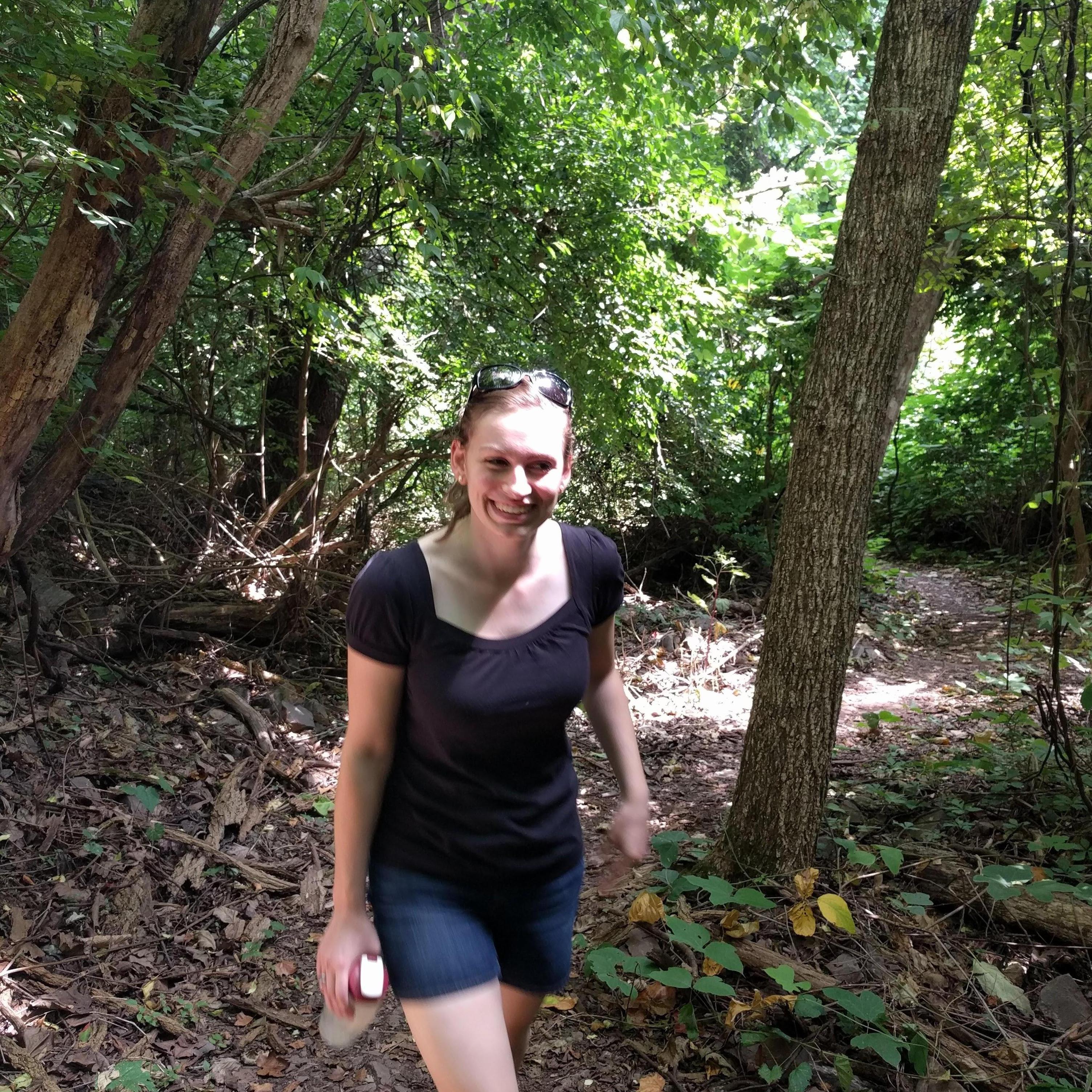 Hiking in the mountain together. We saw a beautiful lake at the end of the hike. (08/2018, Knoxville, TN)