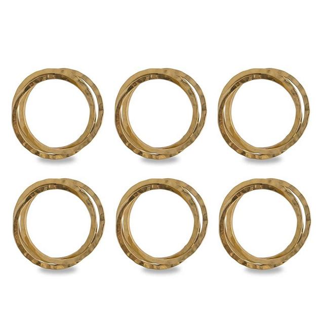 DII Decorative Basic Intertwined Napkin Ring Set, Gold, 6 Piece