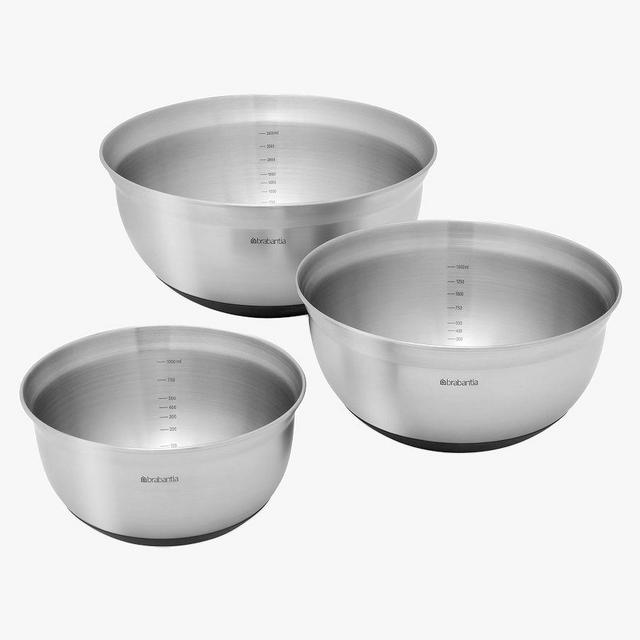 Brabantia Profile Mixing Bowl Matte Steel, Set of 3 - Stainless Steel