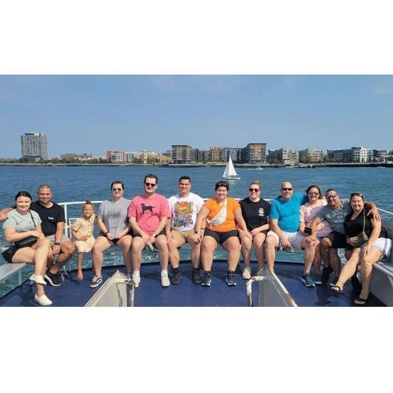 Kayla's family on the ferry from Eastie to Downtown Boston