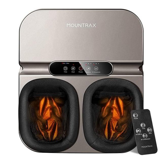 MOUNTRAX Foot Massager Machine with Heat, Gifts for Women Men, Foot Massager for Plantar Fasciitis and Relieve Pain, Deep Kneading Shiatsu Foot Massager, Fits Feet Up to Men Size 12