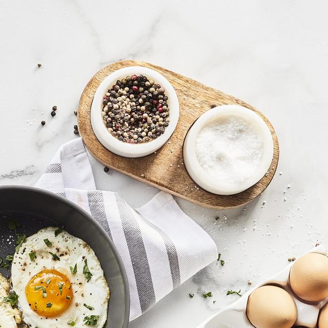Marble and Wood 3-Piece Serving Set