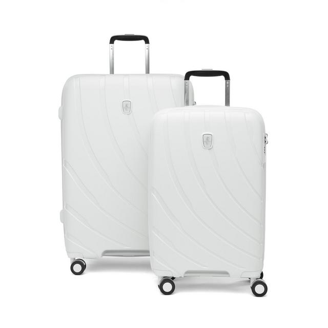 Atlantic 2 Pc Luggage Set - Carry-on & Convertible Medium to Large Checked Exp Hardside Spinners, Shell White