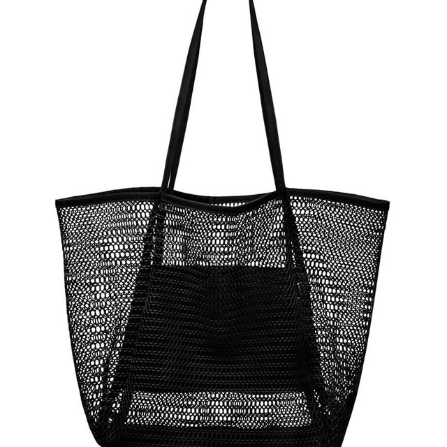 hatisan Beach Bag Mesh Tote Bag, Upgraded Beach Bags for Women Mesh Bag Hobo Bag Beach Accessories