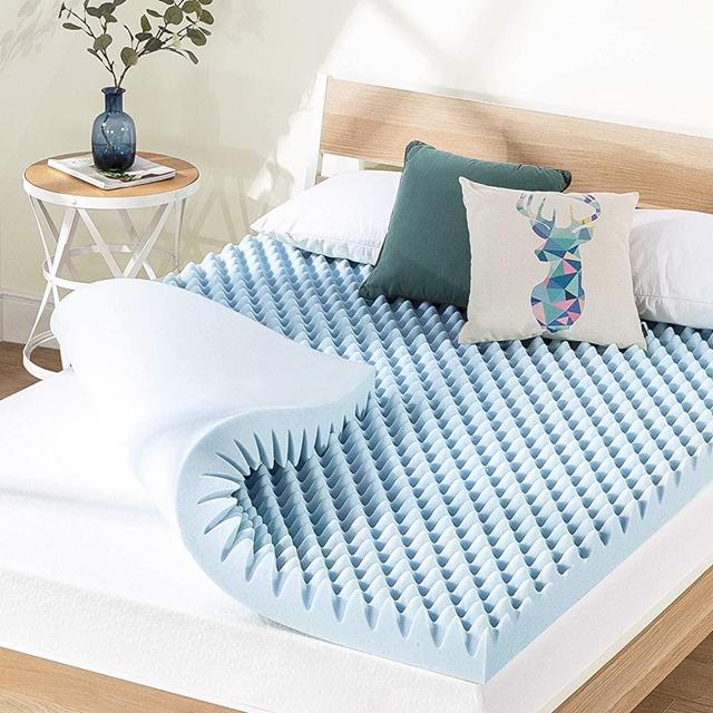 Best Price Mattress 4 Inch Egg Crate Memory Foam Mattress Topper with Cooling Gel Infusion, CertiPUR-US Certified, Queen