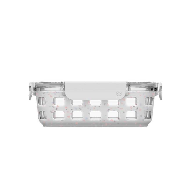 Ello 3.4 Cup Glass Food Storage Container - White Terrazzo