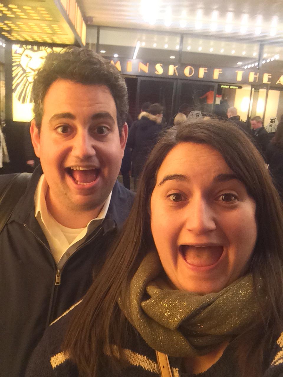 Getting ready to see the Lion King on Broadway
