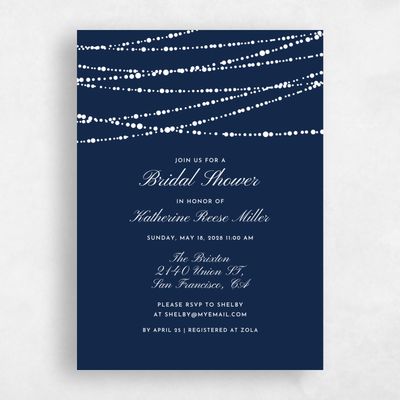 Blue Portrait Wedding Wedding Shower Invitation - Moonlight Portrait