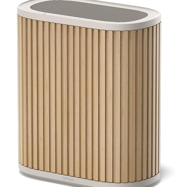 Windmill Air Purifier for Home - 3-In-1 Filtration - True HEPA Filter, Activated Carbon, & Pre-Filter - Covers Up To 1950 sq ft - Laser Air Quality Sensor - App Compatible for More Control - Bamboo