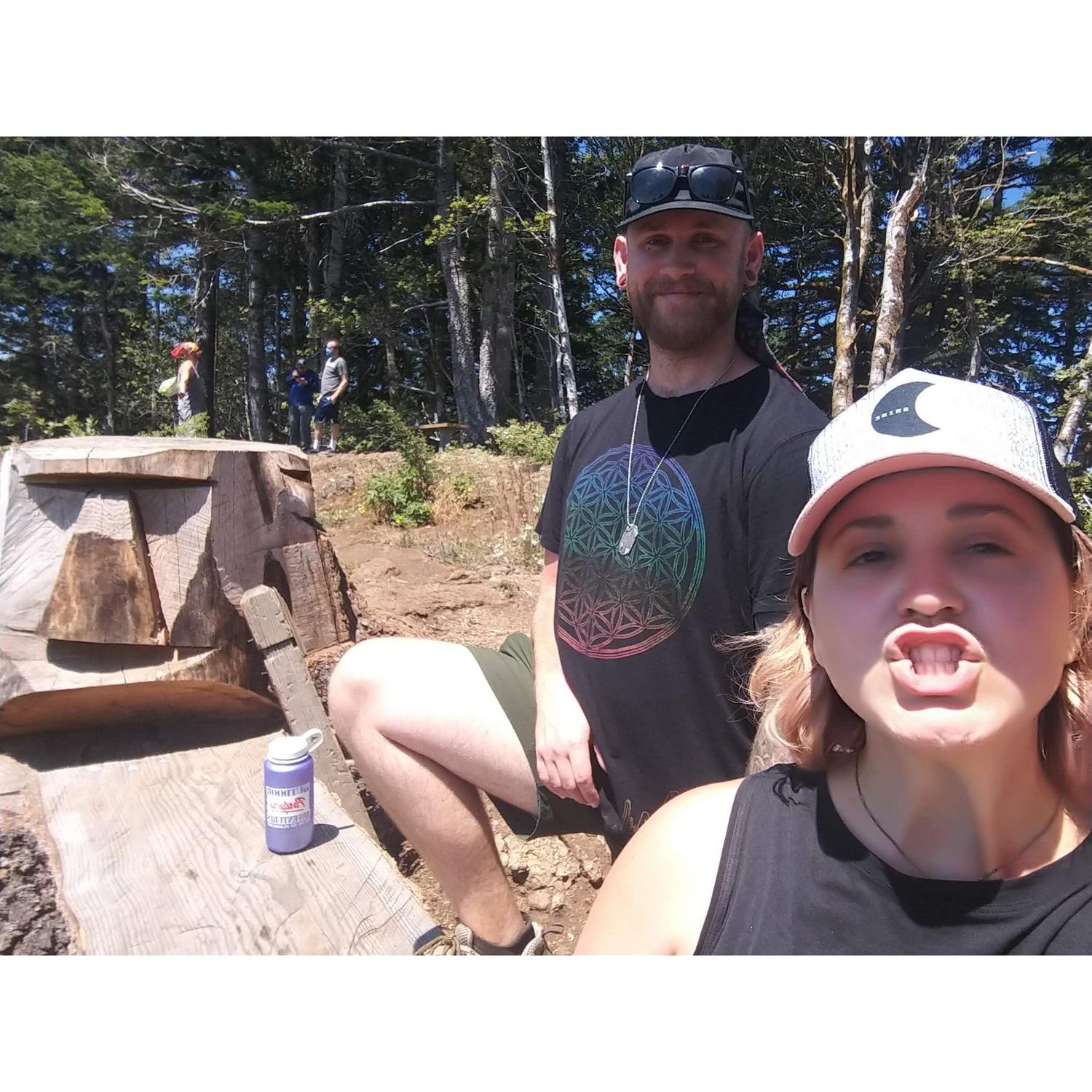 On top of Humbug Mountain, one of our favorite camping/hiking spots on the Oregon Coast.