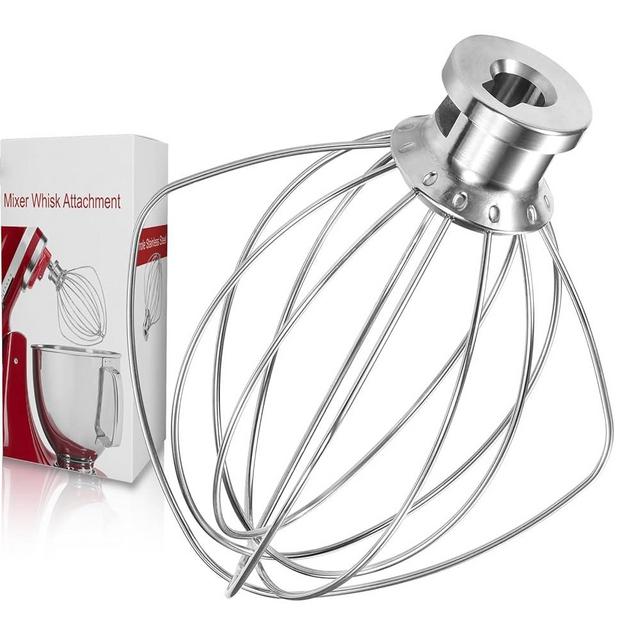 K45WW 6 Wire Whip Attachment for KitchenAid 4.5 5 Quart Tilt-Head Stand Mixer, Dishwasher Safe, Stainless Steel Whisk for Kitchen Aid Mixer Accessory Replacement Parts