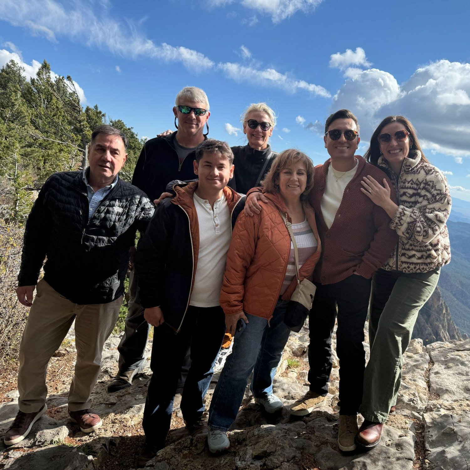Post engagement family hike on top of Sandia Mountains in New Mexico