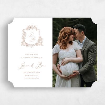 Brown Ticket Wedding Save the Date - Lilah Photo