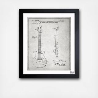 Gibson Les Paul Guitar 1955 Framed Canvas Art