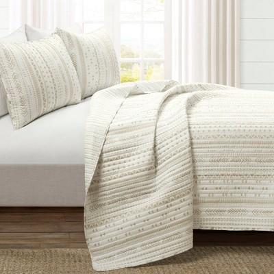 Lush Décor 3pc Hygge Geo Reversible Cotton Quilt & Sham Set
