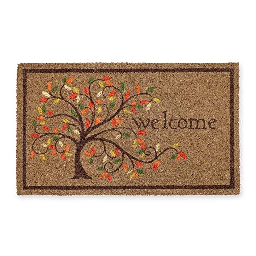 Mohawk Home 30-Inch x 18-Inch Swirly Tree Outdoor Welcome Mat in Gold